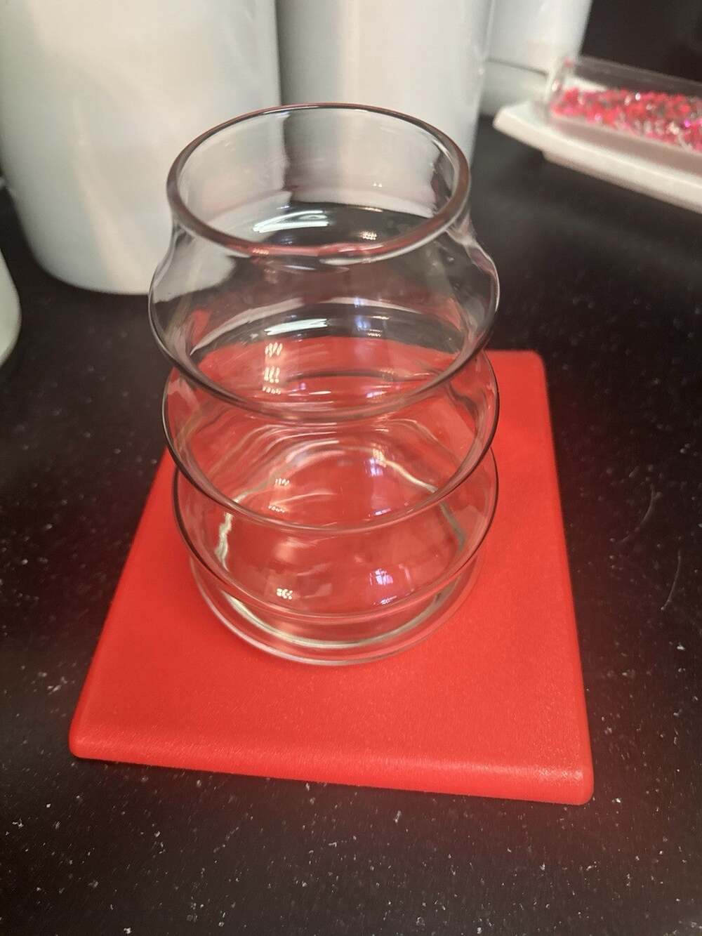 Clear Glass Bubble Vase Home Decor Scandi Minimalist Modern Home Wavy Ribbed Fun
